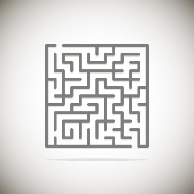 giriş ve çıkışlarda ile gri kare labirent