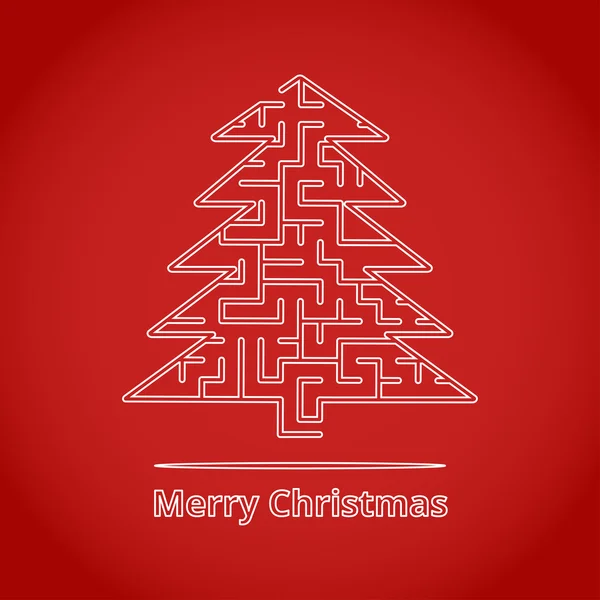 Noel ağacı Noel kartı için bir labirent şeklinde