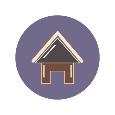 çatılı evi düz simgesi