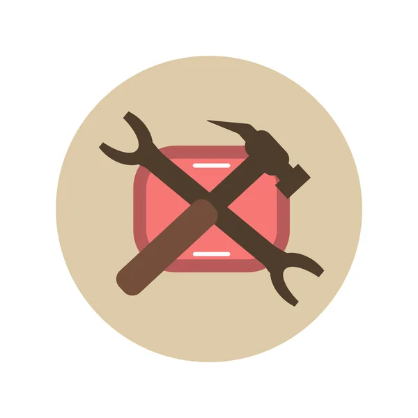 çekiç ve İngiliz anahtarı simgesini düz