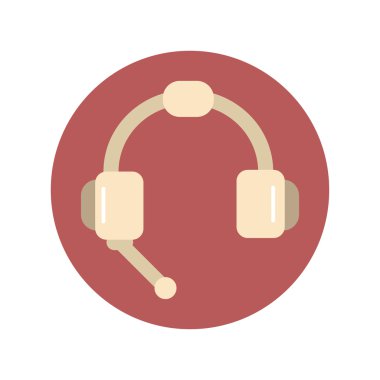 kulaklık mikrofon simgesi düz ile