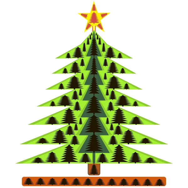 Imagen árbol de Navidad en el nuevo año — Vector de stock