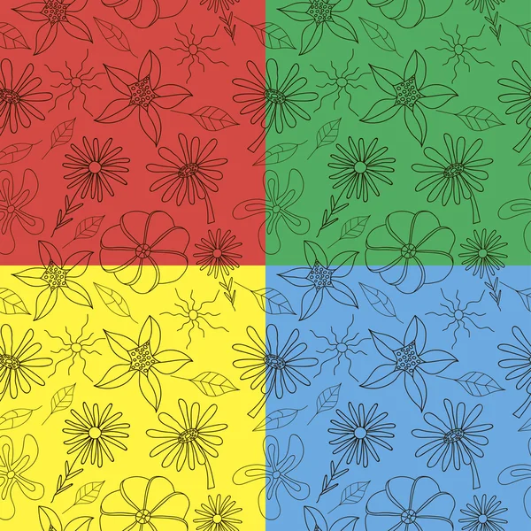 çiçekler ve yapraklar 4 basit desen