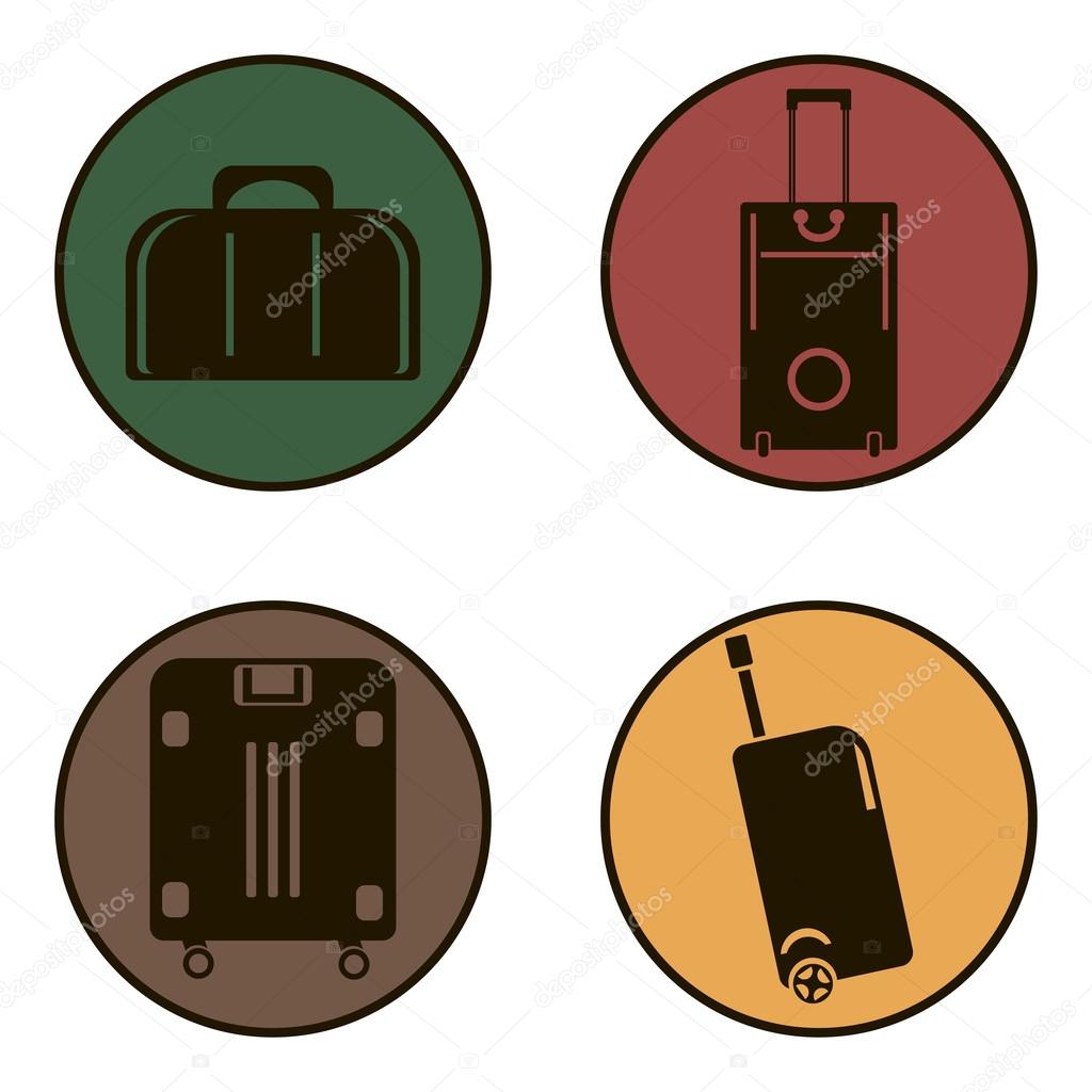 black icons suitcases for travel