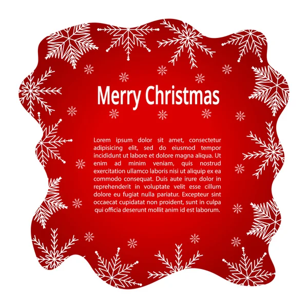 Tarjeta de felicitación roja con Navidad — Vector de stock