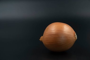 Siyah arkaplanda bir soğan.