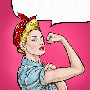 Pop art background. We Can Do It. clipart