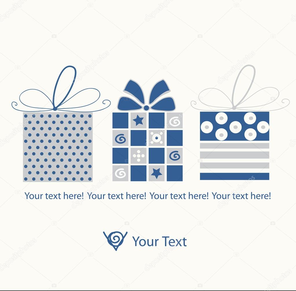 Gifts.Christmas greeting card.Birthday card.