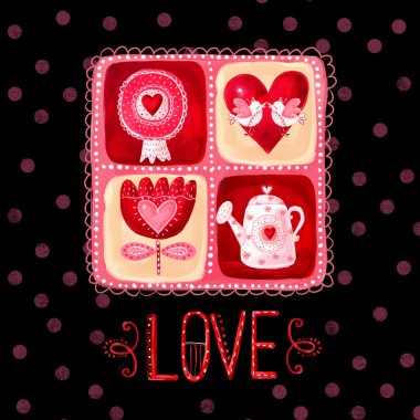 Love greeting card. Design element.Love poster clipart