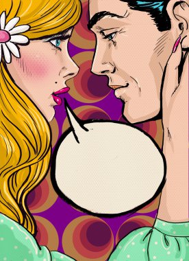 Pop Art çift konuşma. Çift tr. Pop Art aşk.