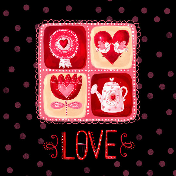 Love greeting card. Design element.Love poster