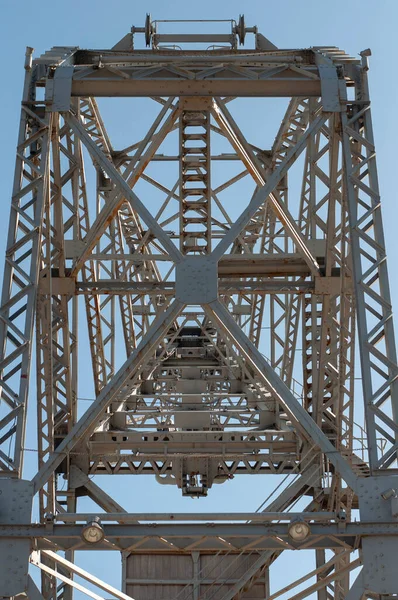 Vieja Estructura Gelatina Grúa Portuaria Cielo Venado —  Fotos de Stock