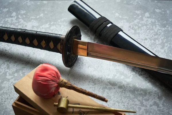 日本刀刀刀のクローズアップ｜katana — ストック写真