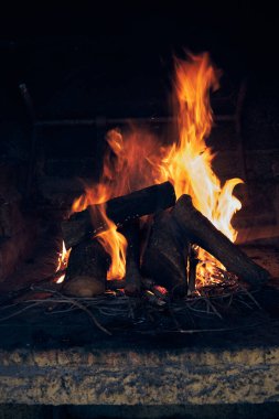 Piknik için sıcak bir ateş