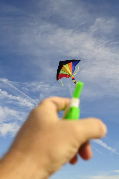 Colorful kite flying Stock Image