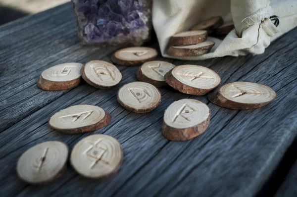 Wooden runes handmade — Stock Photo, Image