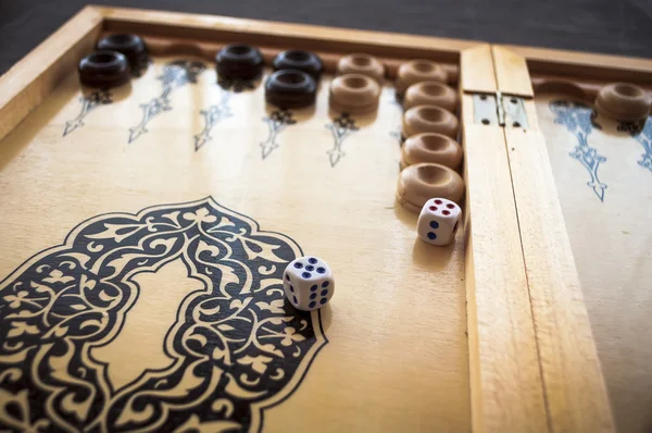 Backgammon en bois vintage — Photo