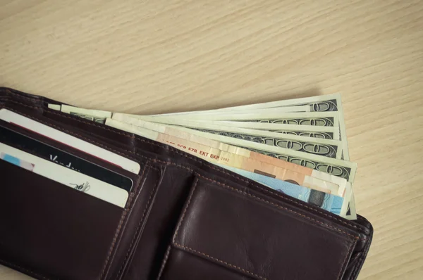 Purse with money — Stock Photo, Image