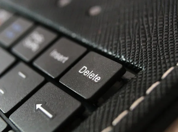 Black laptop keyboard — Stok fotoğraf