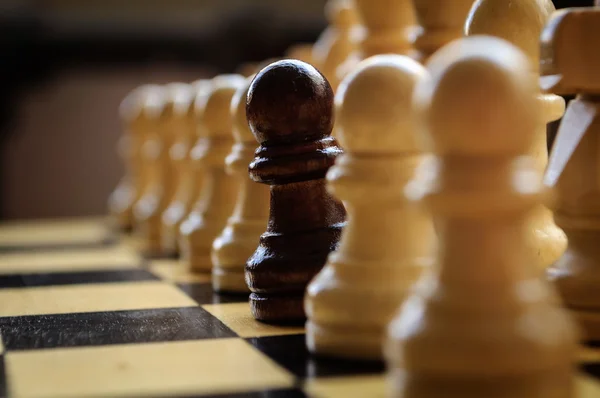 Placa de xadrez de madeira — Fotografia de Stock