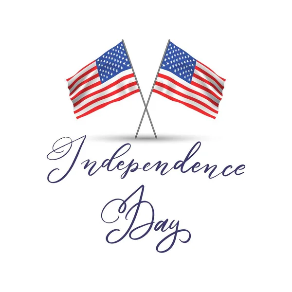 Vector Fourth July Lettering Happy Independence Day United States — 스톡 벡터