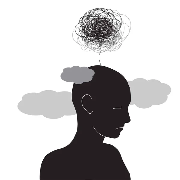 Mental Health Awareness Illustration Man Depression Psychology Illustration Sadness Pain — Stock Vector