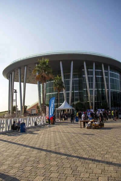 Grupo Personas Reunieron Después Evento Deportivo Hotel Meydan Dubai Eau — Foto de Stock