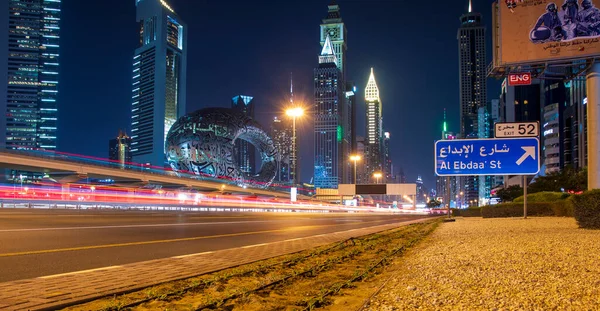 Carretera Principal Emiratos Árabes Unidos Camino Shekh Zayed Fotografía Tomada —  Fotos de Stock