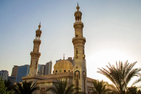 Moskee Qasba Gebied Van Sharjah Emirate Vae Buiten — Stockfoto