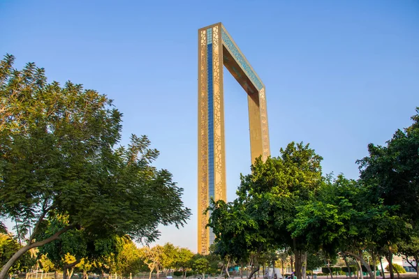 Populaire Bezienswaardigheden Attractie Gebouw Bekend Als Dubai Frame Vae Buiten — Stockfoto