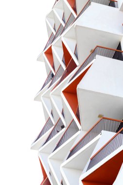 Dubai, BAE - 03.26.2021 Dubai Silikon Oasis bölgesindeki Binghatti manzaralı bir bina..