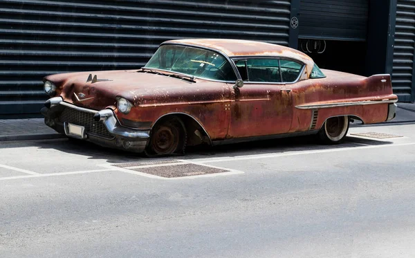 Tiro Coche Abandonado Oxidado Vintage — Foto de Stock