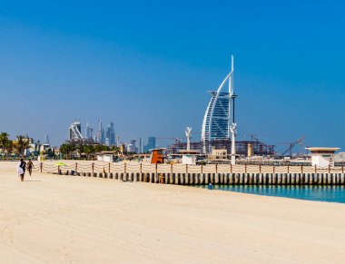 Dubai, BAE - 07.17.2021 - Yedi yıldızlı otel Burj Al Arab.