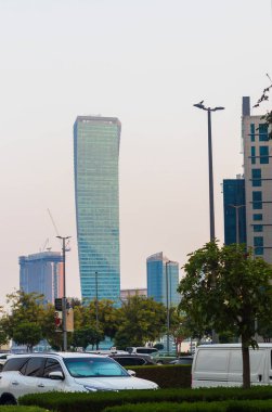 Dubai, BAE - 08.04.2021 Dubai Modern Kuleler İş Körfezi Bölgesi