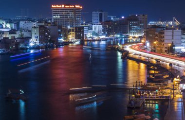 Dubai, UAE - 08.08.2021 Old town at night.