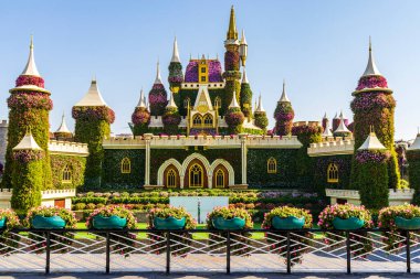 Dubai, BAE - 03.06.2020 Dubai Mucize Bahçesi 'nde çiçek ve peyzaj tesisleri.