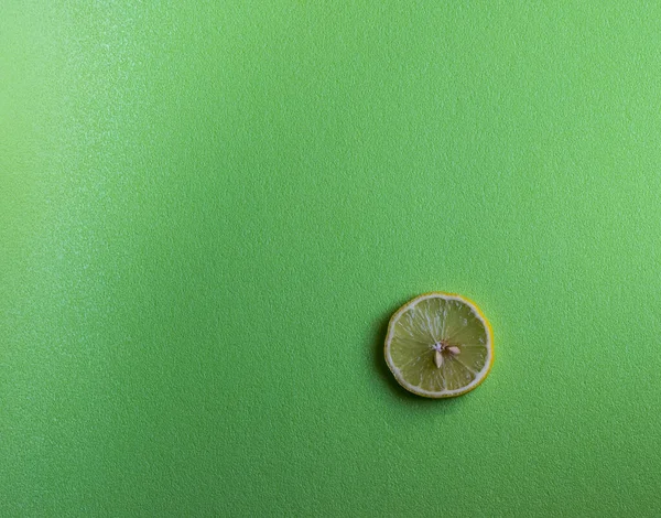 Slices Lemon Bright Green Background — Stock Photo, Image