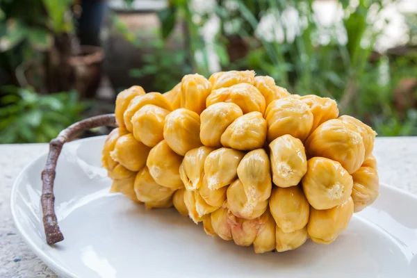Grupo de arilos chempedak frescos, una fruta nativa del sudeste asiático — Foto de Stock