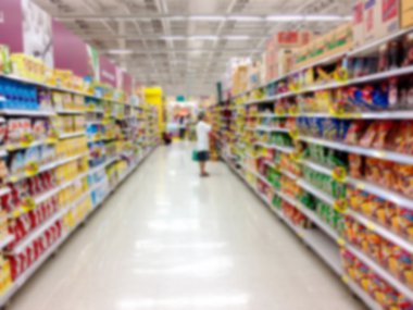 süpermarket mağaza için arka plan bulanık