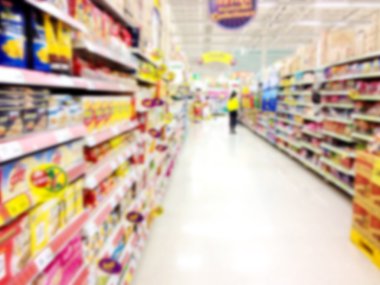 süpermarket mağaza için arka plan bulanık