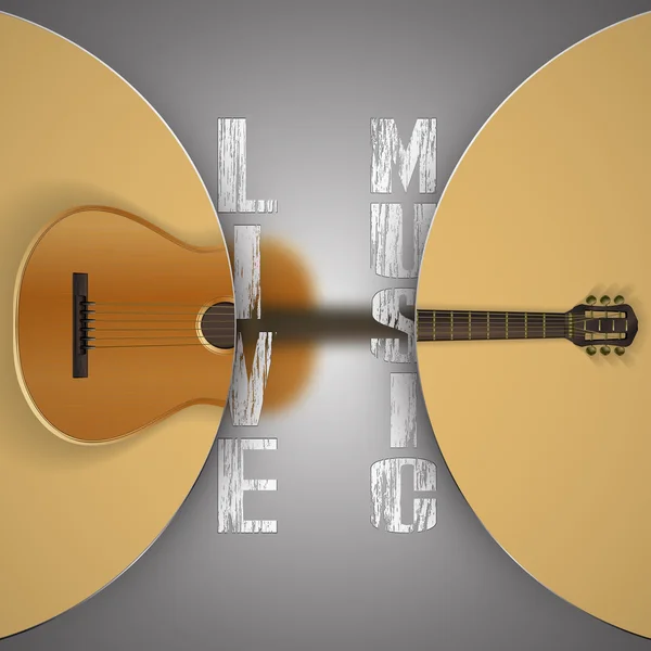 Akustická kytara s rozmazané pozadí — Stockový vektor