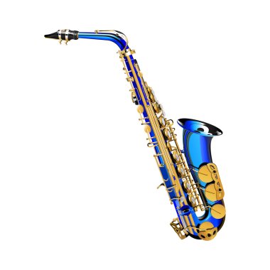saxophone premium blue clipart