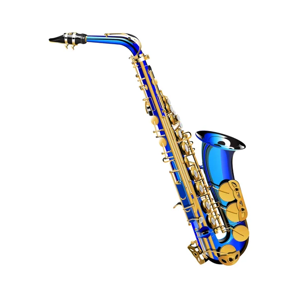 Saxofón premium azul — Vector de stock