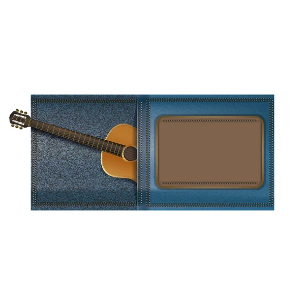 Guitarra acústica em um bolso de calça — Vetor de Stock