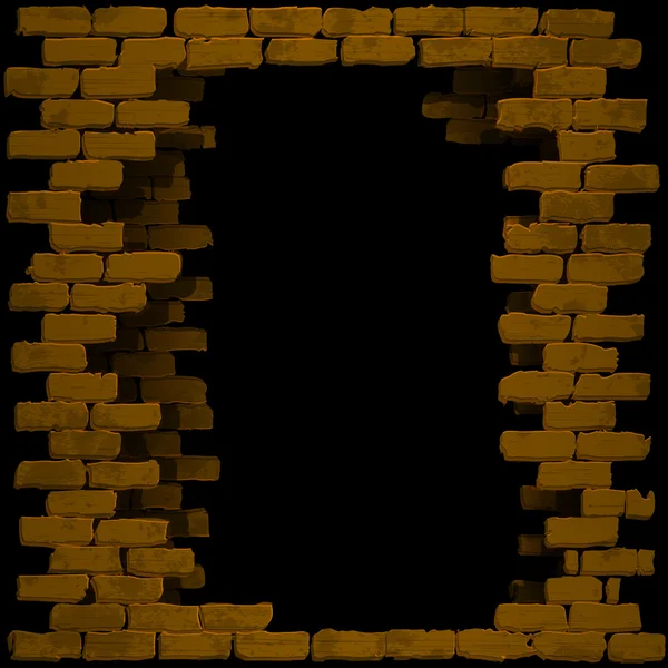 Розбити в цегляній стіні — стоковий вектор