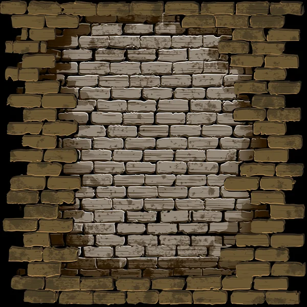 Pedra moldura de parede de tijolo — Vetor de Stock