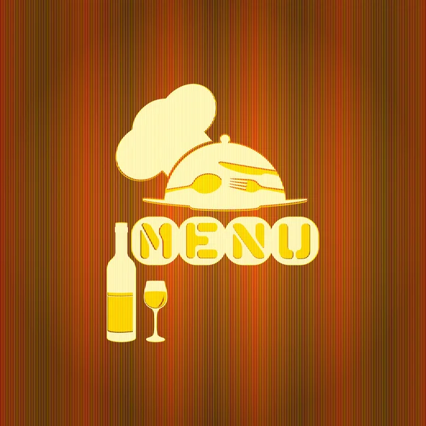 Menu restaurant avec casquette et assiette — Image vectorielle