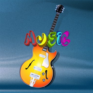 denim arka planda başlık müzik ve caz gitar