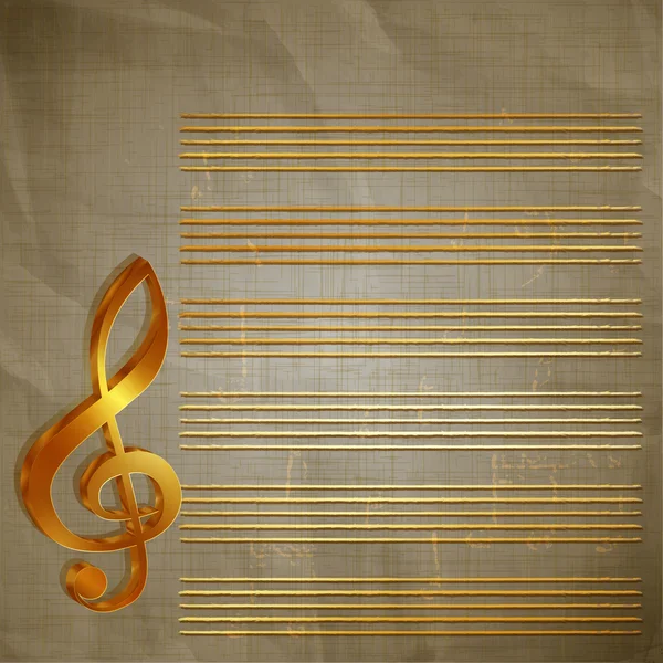 Papier fond musical avec lettrage or — Image vectorielle