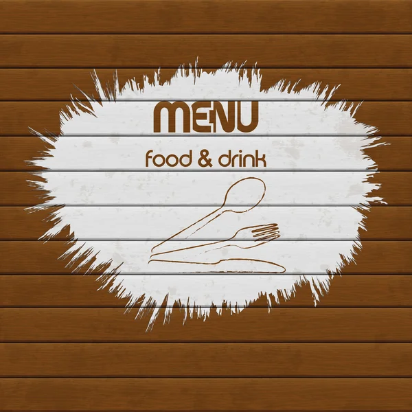 Menu restaurant peinture sur fond en bois — Image vectorielle